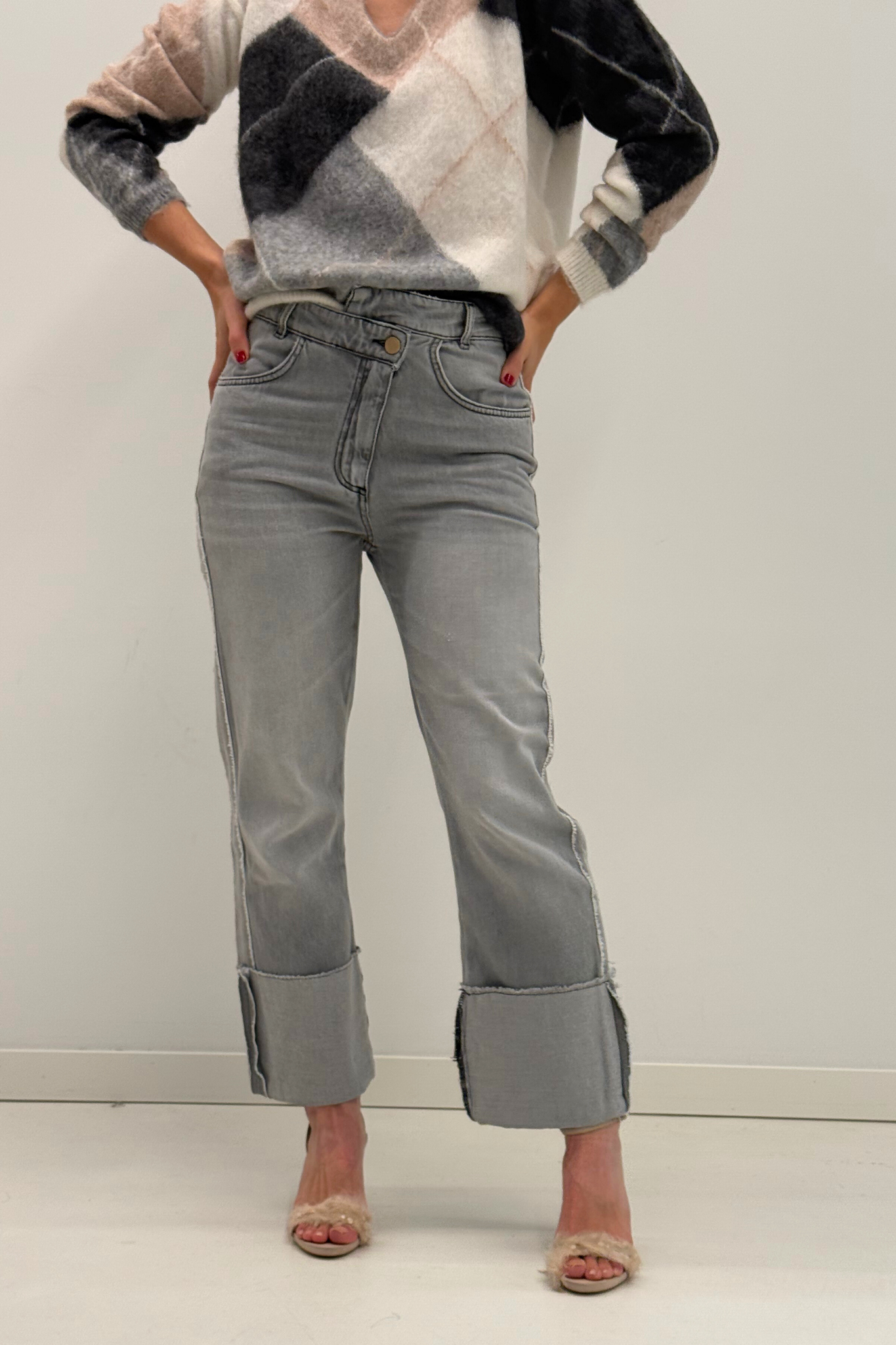 Pantalón vaquero gris Alessia Santi