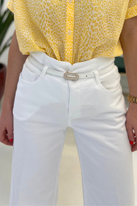 Pantalón con cinturón blanco Liu Jo