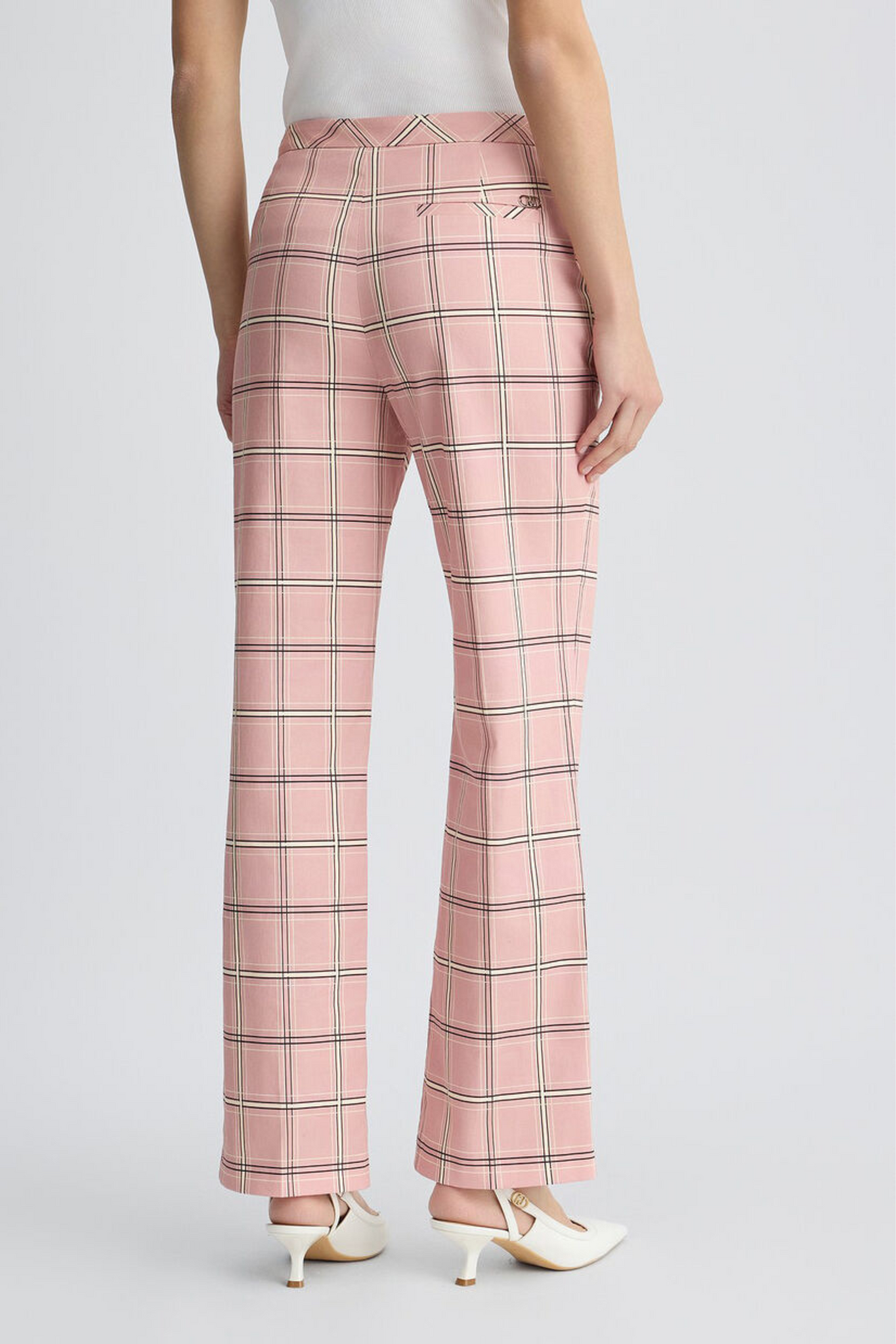 Pantalón acampanado cuadros Liu Jo