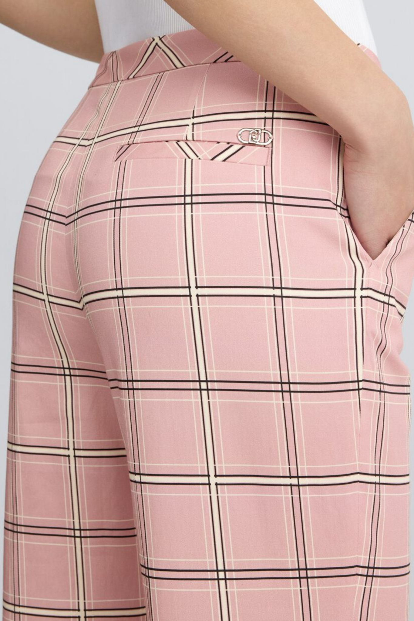 Pantalón acampanado cuadros Liu Jo